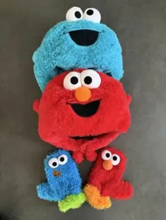 USJエルモとクッキーモンスターの帽子と手袋セット