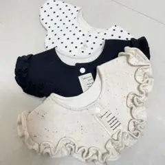 フリルスタイ　つぶつぶネップ　ドット　スタイ3枚セット