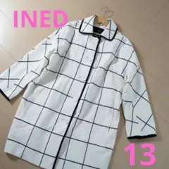 INÉD チェック柄スプリングコート アイボリー黒 完売品 外出のサムネイル