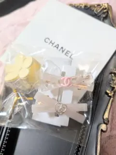 CHANEL ヘアピン 2個セット ホワイト =シルバー