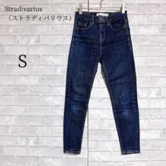 ストラディバリウス レギュラーハイウエスト デニムパンツ 24 S相当 濃紺のサムネイル