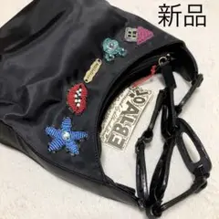 新品！アルベロベロ　ワンショルダーバッグ　ビジュー　チェーン　黒　y2k