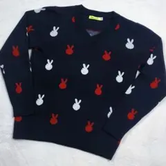 VIVAHEAT　ビバハート　セーター 　L　ネイビー　ピース　長袖　ニット