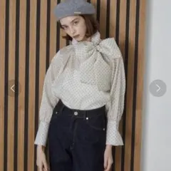 MIRO AMURETTE シアードットボウタイブラウス