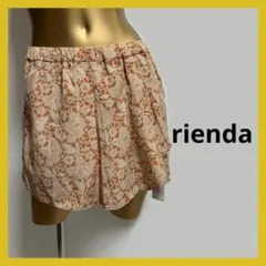 【5844】rienda 花 レース柄 スカート風 ショートパンツ M オレンジのサムネイル