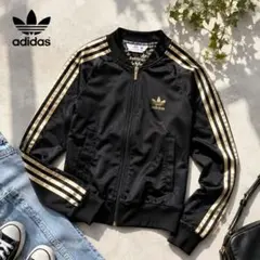 adidas originals トラックジャケット ブラック×ゴールド