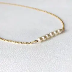 スワロフスキーパール ラインネックレス