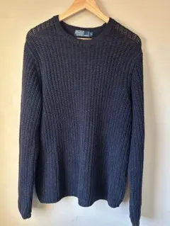 90's 刺繍なし　polo by ralph lauren 綿×麻　ニット