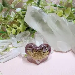 癒しのオルゴナイト❤️インカローズ＋アクアマリンのハート型
