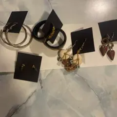 緑色ビーズのスタッドピアス他5点セット