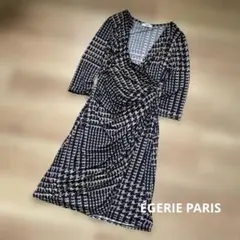 ÉGERIE PARIS 総柄 ワンピース 七分袖