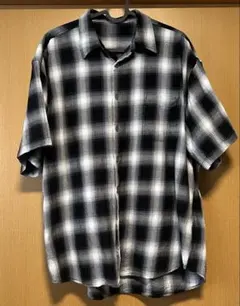 オンブレチェック　白×黒