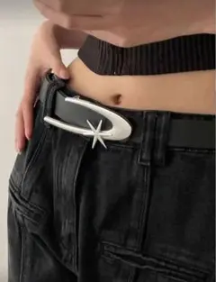 4本セット　星型 スタッズベルト　ダブルピンベルト　メタリック　韓国　y2k