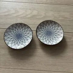 網目模様 小皿　備前焼　萬泉窯　レトロ