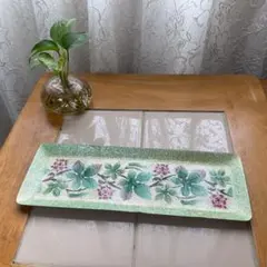 Botanical print rectangular tray, antique item