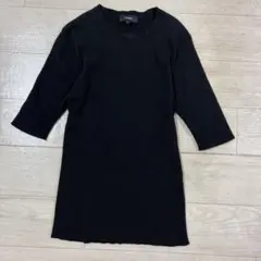 美品　Theory セオリー リブニット 五分袖 ブラック 上質 シンプル　黒