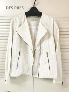 DES PRES シアサッカー ライダースブルゾン