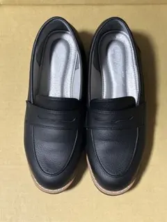 23.0cm パンジー　ソフトローファー　黒