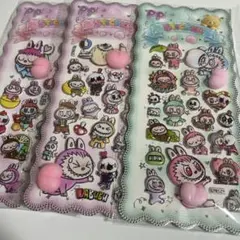 【即日発送】ラブブ　ぷにぷにおしりスクイーズシール３枚