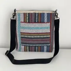 ハンドメイド　ショルダーバッグ　ジーンズリメイク　エスニック