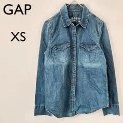 【ギャップ】GAP デニムシャツ　羽織り　ウエスタン　XS ダークブルー