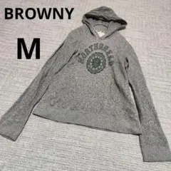 ★ BROWNY ブラウニー コットン100% フード付き パーカー M グレーのサムネイル
