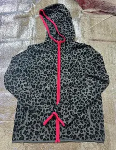 UNIQLO ユニクロ　ヒョウ柄　フード付き　フリース　Mサイズ　美品