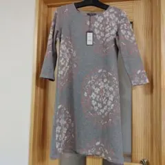 Laura Ashley 花柄グレーワンピース M