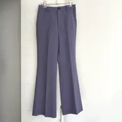 BEAUTY&YOUTH パープル フレアパンツ きれいめ 美脚 上品 オフィス