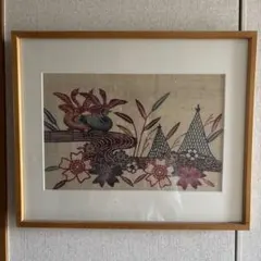 木版 大正ロマン 絵画 落ち葉 模様 和柄 アートパネル 65×54cm - メルカリ