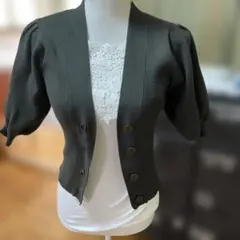 ZARA ダークグレー 五分袖カーディガン S