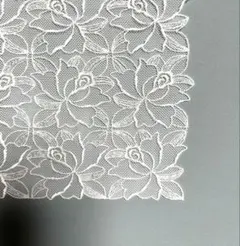 ◼️レース ハンカチーフ花柄 刺繍 エンブロイダリー 白 黒 フォーマル 結婚式