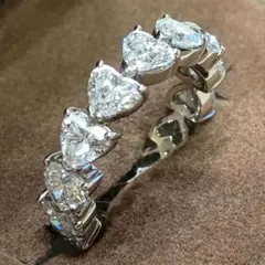 4.421ct ダイヤモンド ハートシェイプ エタニティリング 指輪 11号