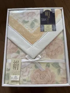 お値下げ 綿毛布 大自然本舗 桜格子 シルク混 無漂白 無染色 140✖️200 お値下げ 綿毛布 大自然本舗 桜格子 シルク混 無漂白 無染色 140