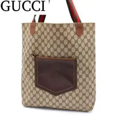 GUCCI シェリーライン GG トートバッグ ヴィンテージ A4収納 ブラウン