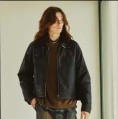 EMMA CLOTHES シンセティックレザー B-3 襟ボアブルゾン M