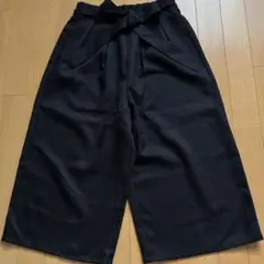 ガウチョパンツ/黒/リボン/ワイドパンツ