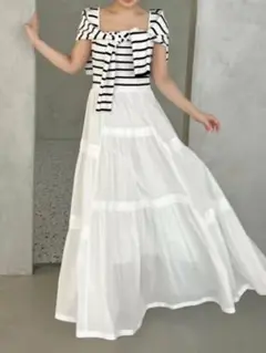 ニットコンビタックティアードワンピース　FRAY I.D