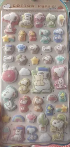 スヌーピー コットンパフィーシール