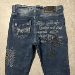 RED PEPPER y2k 00s クロス刺繍デニムパンツ グリッター 28