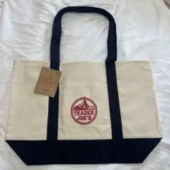 TRADER JOE'S トートバッグ ナチュラル/ネイビー　トレーダージョーズ