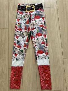 猫柄　レギンス　クリスマス