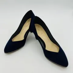 【美品】ルタロン◆ポインテッドトゥパンプス◆21.5cm◆ネイビーのサムネイル
