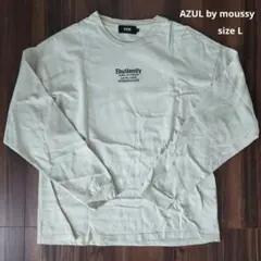 【AZUL】メンズ ロングTシャツ ライトグリーン プリント Lサイズ