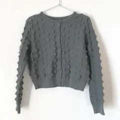 新品　ぽこぽこ　ニット　セーター　おしゃれ　グレー　リブ