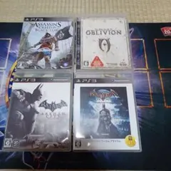 PS3ソフト4本セット アサシンクリードIV, オブリビオン, バットマン2本