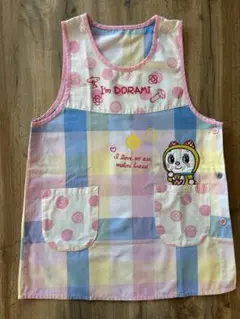 ドラミちゃん エプロン サイドボタン 保育士エプロン　M〜Lのサムネイル