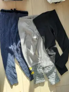 3点セット ケーブル編みネイビー ボトムス 120前後 otonato H&M