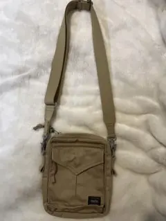 【美品】PORTER マルチポケット　ショルダーバッグ　ベージュ