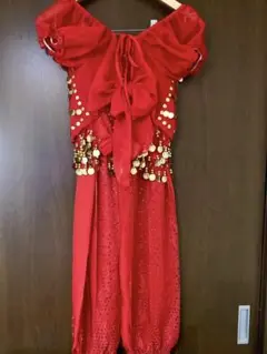 【匿名配送】コスプレ アラジン衣装 レッド パンツ ベリーダンス4点セット仮装